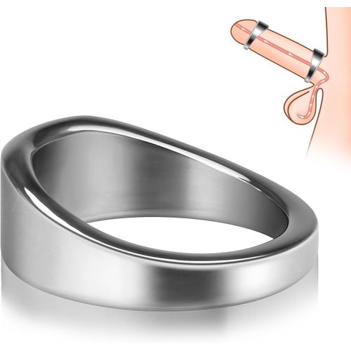 Hommes Cockrings En Acier Inoxydable,Anneau Pénis Pour L'augmentation De La Puissance Anneau Pénis Ergonomique En Métal Rond Pennisring Courbe Cockring Anneau Éjaculation (L)