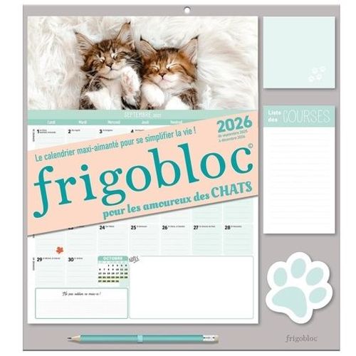 Frigobloc Pour Les Amoureux Des Chats - De Septembre 2025 À Décembre 2026