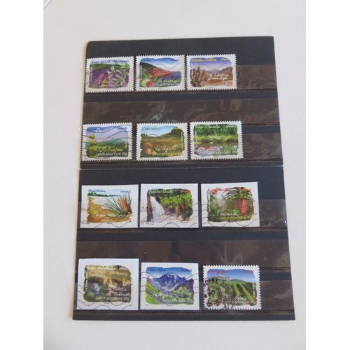 Lot De 12 Timbres Oblitérés Autoadhésifs - "Flore Du Sud" - 2009