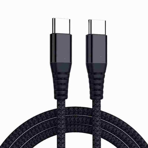 Checarzhn--No1-Câble De Charge Usb-C Vers Usb-C En Nylon De 1,5 M De Long, Power Delivery Pour Macbook Pro 2020, Galaxy S20, Switch, Pixel, Lg Et Chargeurs Usb-C (Noir)