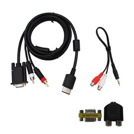 Câble adaptateur RCA 3,5 mm à 2 mâles pour câble Sega Dreamcast VGA plaqué or
