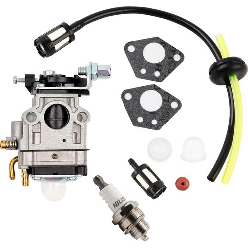 KAL-® Carburateur Pour Débroussailleuse 52Cc 49Cc 43Cc Carbu Kit Avec Joint, Tuyau, Bougie D'Allumage Et Filtre À Essence.Carburateur Debroussailleuse