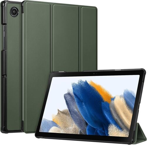 Coque pour Samsung Galaxy Tab A8 10.5 Pouces 2021 (SM-X200 / X205 / X207) - ?tui Fin L¿¿ger Piable Housse Arri¿¿re Rigide Cover Veille/R¿¿veil Auto, Vert Alpin