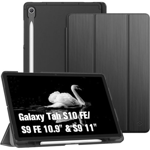 Kal-Coque Pour Samsung Galaxy Tab S10 Fe 10.9 Pouces 2025/Tab S9 Fe 10.9\U201d/S9 11 2023 - [Rangement De Stylet] Coque Translucide Givrée Housse Arrière Rigide, Etui Fin Et Léger, Gris