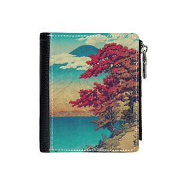 Portefeuille Le Nouvel An à Hisseii- Paysage naturel=26 Compact en Simili-Cuir PU Porte-Cartes Fermeture Éclair Homme Femme A
