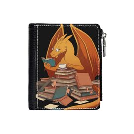 Portefeuille La Horde des Bibliothécaires=40 Compact en Simili-Cuir PU Porte-Cartes Fermeture Éclair Homme Femme A