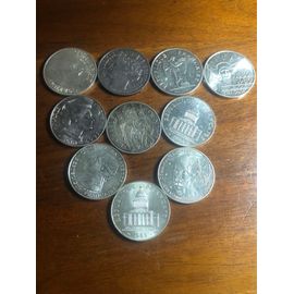 Lot 10 Pièces Argent 100 Francs Commémoratifs 