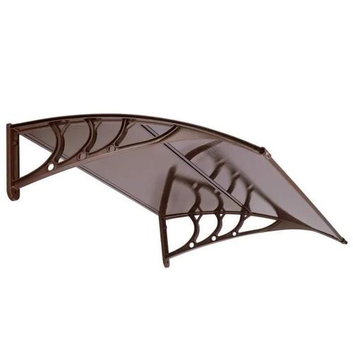 Auvent Pour Porte D'entrée - Springos - 80x150cm - Aluminium - Polycarbonate - Marron