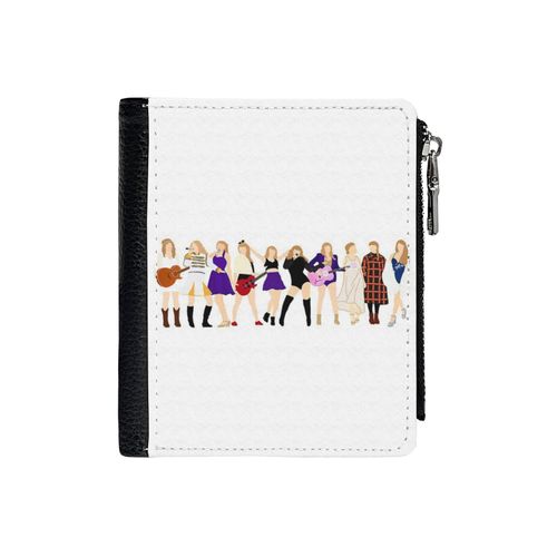 Portefeuille Les périodes de la tournée de Taylor Swift, y compris Minuit=6 Compact en Simili-Cuir Porte-Cartes Fermeture Éclair Homme Femme