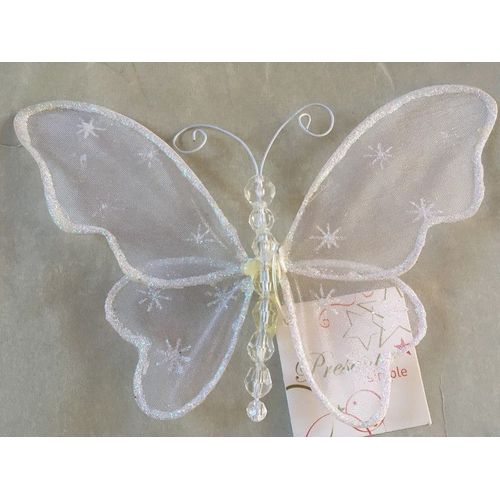 Grand Papillon Pailleté Monté Sur Pince