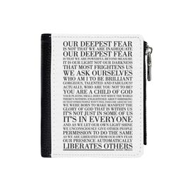 Portefeuille Notre peur la plus profonde par Marianne Williamson (Black)=42 Compact en Simili-Cuir Porte-Cartes Fermeture Éclair Homme Femme Ad