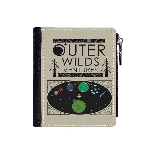 Portefeuille Manuel des aventures d'Outer Wilds=25 Compact en Simili-Cuir Porte-Cartes Fermeture Éclair Homme Femme Ad