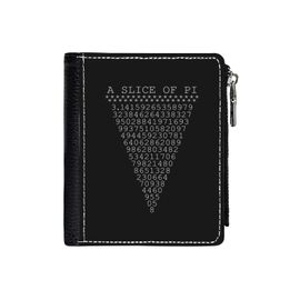 Portefeuille Une tranche de Pi=24 Compact en Simili-Cuir Porte-Cartes Fermeture Éclair Homme Femme Ad