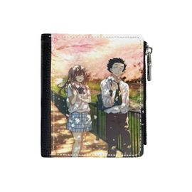 Portefeuille Une voix silencieuse 2=25 Compact en Simili-Cuir Porte-Cartes Fermeture Éclair Homme Femme Ad