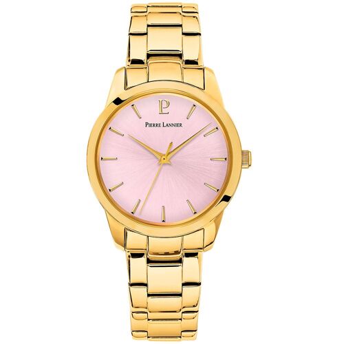 Montre Femme Roxane Cadran Rose Bracelet Acier Doré