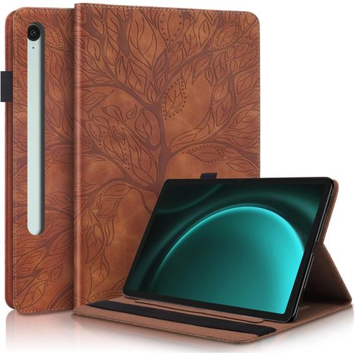 Kal-Coque Pour Samsung Galaxy Tab S10 Fe 10.9" 2025 Sm-X520/X526/X526b/Galaxy Tab S9 Fe 10.9" Sm-X510/X516b Housse De Protection Avec Porte-Pencil Étui À Rabat Avec Support Fonction Marron