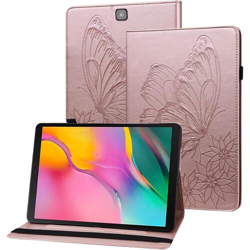 Kal-Coque Samsung Tab S2 9.7 Pouces Housse En Cuir Pu Papillon En Relief Portefeuille Etui De Protection Tablette Pour Samsung Galaxy Tab S2 9.7" Sm-T810/T815/T815/T819 - Or Rose