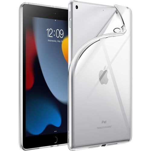 KALANKA-Coque pour iPad 9/8/7 (10,2 Pouces, Mod¿¿le 2021/2020/2019, 9¿¿me/8¿¿me/7¿¿me G¿¿n¿¿ration), Souple TPU Transparent Fin Antichoc Tablette Housse ¿¿tui (Transparente)