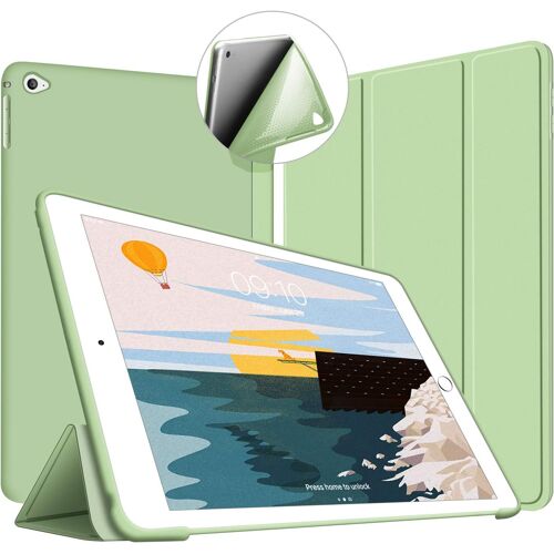 KAL-Coque Ipad Air 2, Ipad Air 2 Case Housse Étui De Slim Léger Protection Coque [Veille/Réveil Automatique] Tpu Souple Bumper Smart Cover Pour Apple 9,7 Pouces Ipad Modèle A1566 / A1567,Vert_02