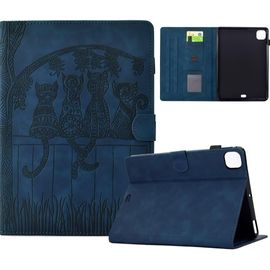 Kal-Coque Pour Ipad Air 11 2025/2024 Ipad Pro 11 2021/2020 Mignon Modèle De Dos De Chat Cuir Pu Avec À Angles De Vision Multiples Étui Pour Ipad Air 5/4 10.9" 2022/2020 Bleu