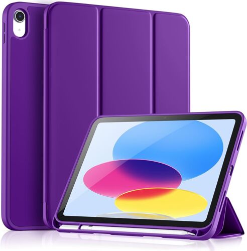 Coque Pour Ipad (A16) 11Ème Génération 11 Pouces 2025/Ipad 10Ème Génération 10,9 Pouces 2022, Housse Étui Arrière Flexible En Tpu Antichoc, Veille/Réveil Automatique, Pourpre