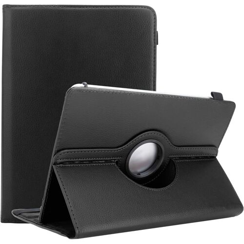 KAL-Étui Pour Tablette Compatible Avec 10" Tablets En Noir -Housse De Protection En Cuir Synthétique Avec Fonction De Support -Étui À 360 Degrés Avec Bande Élastique