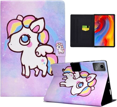 Coque Pour Lenovo Tab M11 11"" 2024 Étui Housse De Protection En Cuir Pu Tablette Cover Avec Réveil/Veille Auto Pour Lenovo Tab M11 2024 Tb-331fc, Regenbogen-Pferd[Coq9127289]