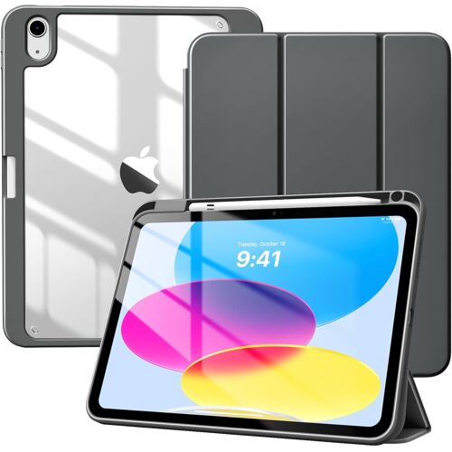 Coque pour iPad A16 11ème Génération 11 Pouces 2025,iPad 10ème Génération 2022 10,9 Pouces avec Porte Stylet,Étui Tri-Fold Transparente,Housse avec Veille/Réveil Auto, Gris Sidéral
