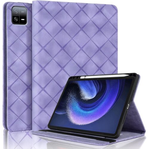 KAL-Coque Pour Xiaomi Pad 6/ Pad 6 Pro 11 Pouces 2023 Avec Fente De Stylo, Flip Cuir Pu Tablet Housse Avec Fonction Support Étui Pour Xiaomi Pad 6 Pro - Violet