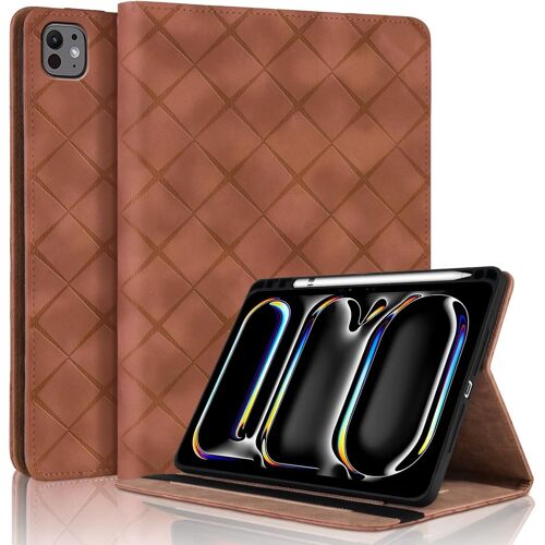 Kal-Coque Pour Ipad Pro 11 2024 (M4) 11 Pouces Avec Fente De Stylo, Flip Cuir Pu Tablet Housse Avec Fonction Support Étui Pour Ipad Pro 11 2024 - Brun