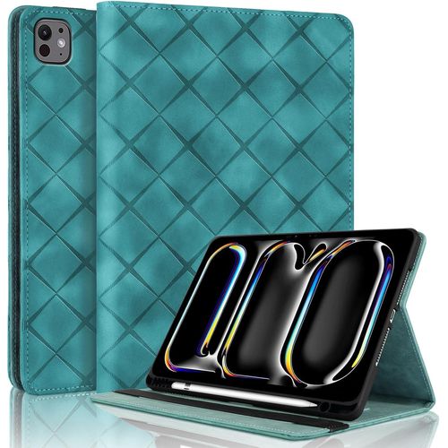 Coque Pour Ipad Pro 11 2024 (M4) 11 Pouces Avec Fente De Stylo, Flip Cuir Pu Tablet Housse Avec Fonction Support Étui Pour Ipad Pro 11 2024 - Vert