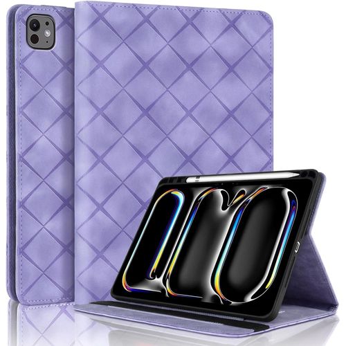 Coque Pour Ipad Pro 13 2024 (M4) 13 Pouces Avec Fente De Stylo, Flip Cuir Pu Tablet Housse Avec Fonction Support Étui Pour Ipad Pro 13 2024 - Violet