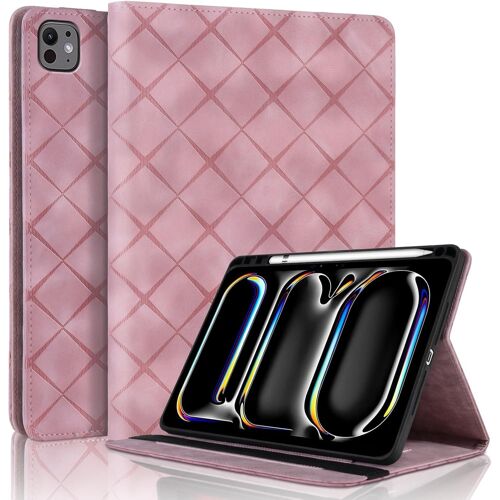 Kal-Coque Pour Ipad Pro 11 2024 (M4) 11 Pouces Avec Fente De Stylo, Flip Cuir Pu Tablet Housse Avec Fonction Support Étui Pour Ipad Pro 11 2024 - Rose