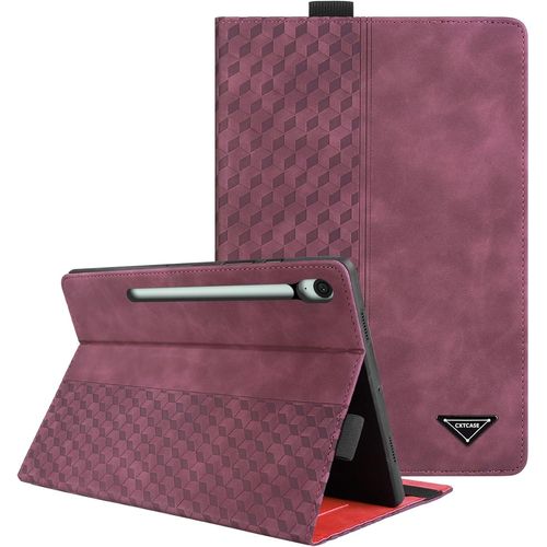 Coque Pour Samsung Galaxy Tab S10 Fe 10.9"" 2025/ S9 Fe 10.9"" 2023, Tablette Housse De Protection,Cuir Pu ¿¿Tui Case Pour Samsung Galaxy Tab S10 Fe, Vin Rouge
