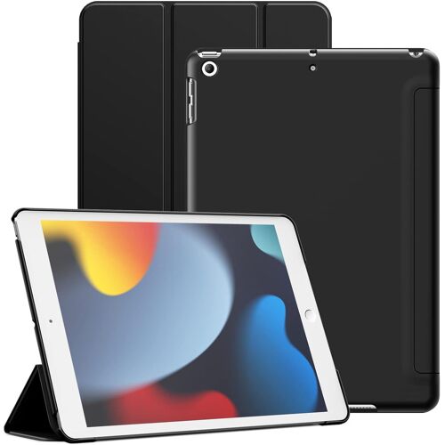 KALANKA-Coque pour iPad 10,2 Pouces (9¿¿me/8¿¿me/7¿¿me G¿¿n¿¿ration, 2021/2020/2019), Housse ¿¿tui Arri¿¿re Rigide de Protection Support de Tablette Soft-Touch, Veille/R¿¿veil Automatique (Noir)