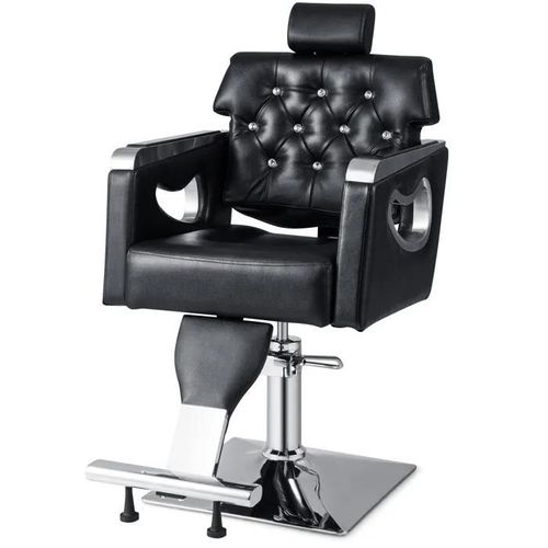 Costway Chaise De Coiffeur Pivotante Inclinable Avec Dossier Rembourré - Appui-Tête Réglable En 6 Niveaux & Vérin Hydraulique
