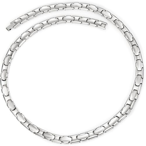 KAL-Collier Classique En Germanium En Titane Pur, Le Germanium Est Fixé Avec Un Anneau En Acier Et Ne Tombe Pas, Contient 22 Germanium, Peut Être Porté Par Les Hommes Et Les Femmes, Acier Allié