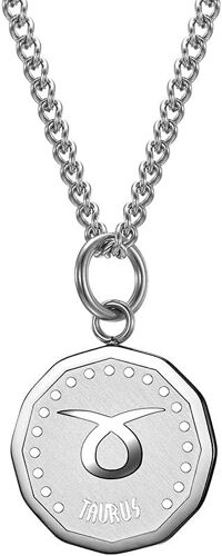 Kal-Collier Constellation Ronde Pour Homme En Acier Inoxydable Chaîne Pendentif Signe Du Zodiaque