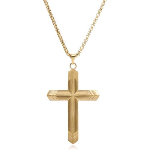 Kal-Collier Croix Homme Or Chaine Pendentif Croix Bijoux Chretienne Croix Pour Homme Et Femme