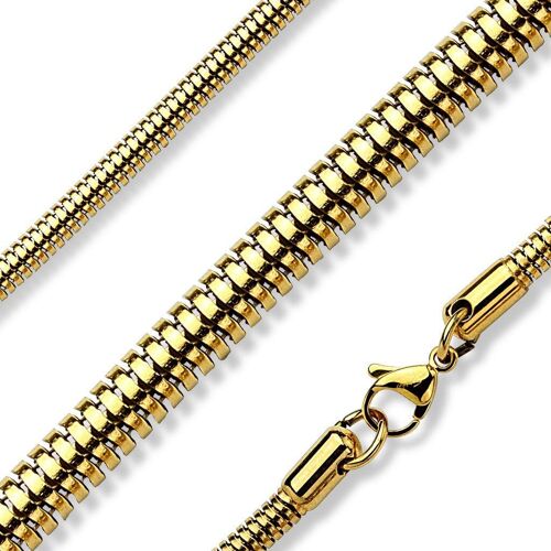 Kal-® Collier Pour Femme En Acier Inoxydable Argenté, Doré, Noir, 455 Mm De Long, Nombreuses Largeurs, Chaîne Serpent Pour Homme