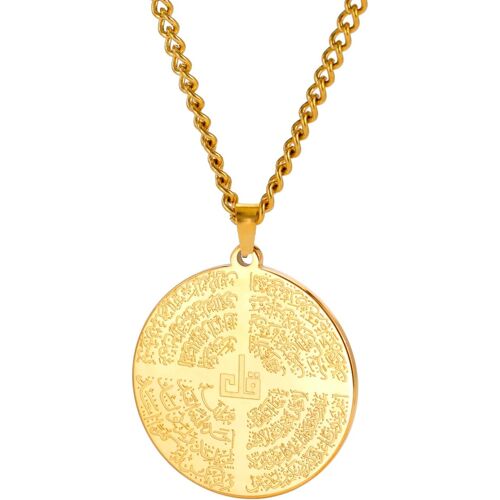 Kal-Collier Ayatul Kursi Collier Allah Pour Femmes Hommes Symboles Script Islamique Collier Allah Arabe Moyen Orient Allah Islam Bijoux Religieux Cadeau Musulman