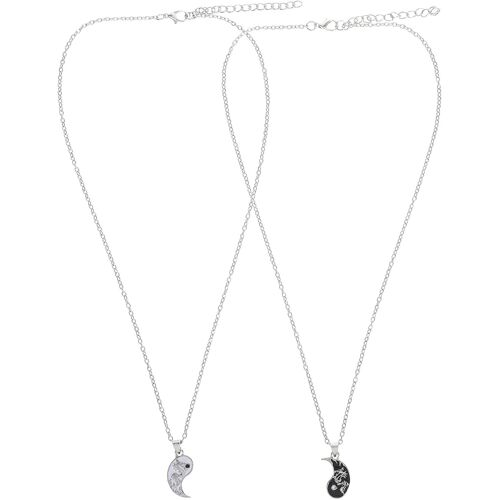 Kal-1 Paire De Colliers Tai Pour Couple Colliers Pendentifs Yin Yang Colliers Assortis D'amitié Chaîne Collier Tai Chi En Alliage Métallique Pour Hommes Femmes Amoureux Amis