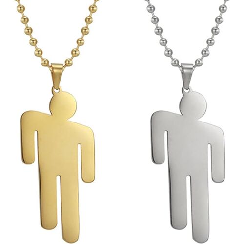 Kal-Lot De 2 Colliers Nains, En Acier Inoxydable, Taille De La Chaîne 60 Cm, Convient Pour La Saint-Valentin, Noël Et Les Cadeaux D'anniversaire (Couleur Acier Et Or)., 60cm, Acier Inoxydable