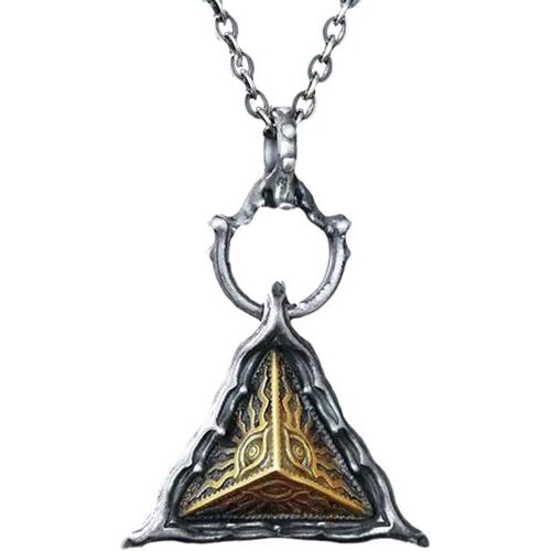 Kal-Viking Homme, Pendentif Chaîne Avec Motif Hache, Croix/Yeux/Rond/Mobius/Trident, Longueur Réglable, Bijoux Vintage Rétro Gris Nordique, Accessoires Punk Rap Cadeau Hommes Garçons, 60 Cm
