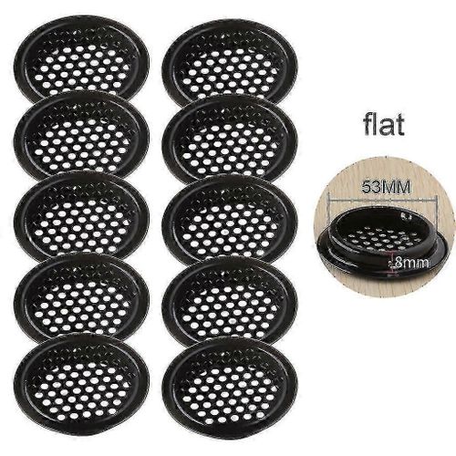 ¿25 mm - Plat¿ 10 pièces 19-53 mm Noir Circulaire Soffite Aérateurs Aérateurs à Persiennes en Acier Inoxydable