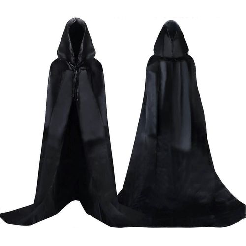 Cape À Capuche Noire Pour Adulte, Déguisement D'halloween, 1 Pièce, Taille L