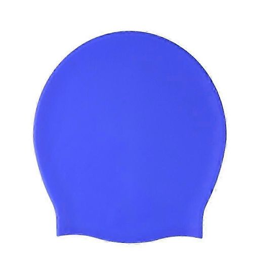 ¿Adulte-Femme-Bleu¿ Bonnet De Bain Extra Large En Silicone, Protection Des Oreilles Surdimensionnée, Bonnet De Bain Pour Cheveux Longs 
