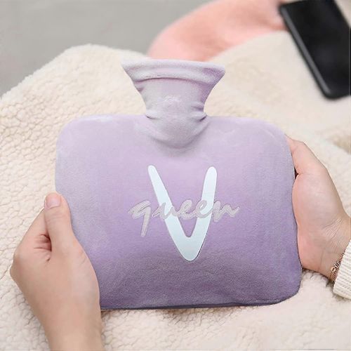 Bouillotte 1 L Avec Housse En Peluche Douce (Violet)