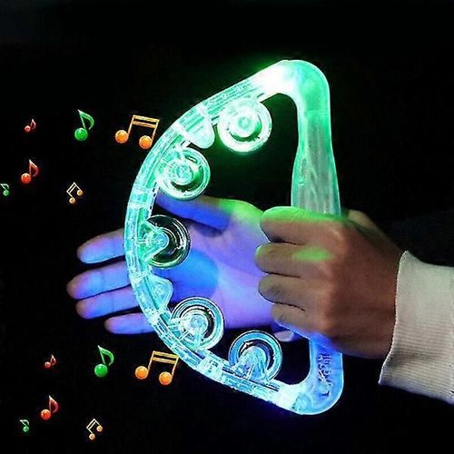 Jouet Sensoriel Lumineux À Led, Tambourin Clignotant, Musique De Fête, Couleur Aléatoire