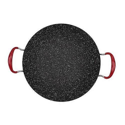 Poêle à barbecue coréenne antiadhésive avec poignée anti-brûlure, plaque de cuisson ronde pour cuisinière à gaz en céramique 34 cm/13,3 po